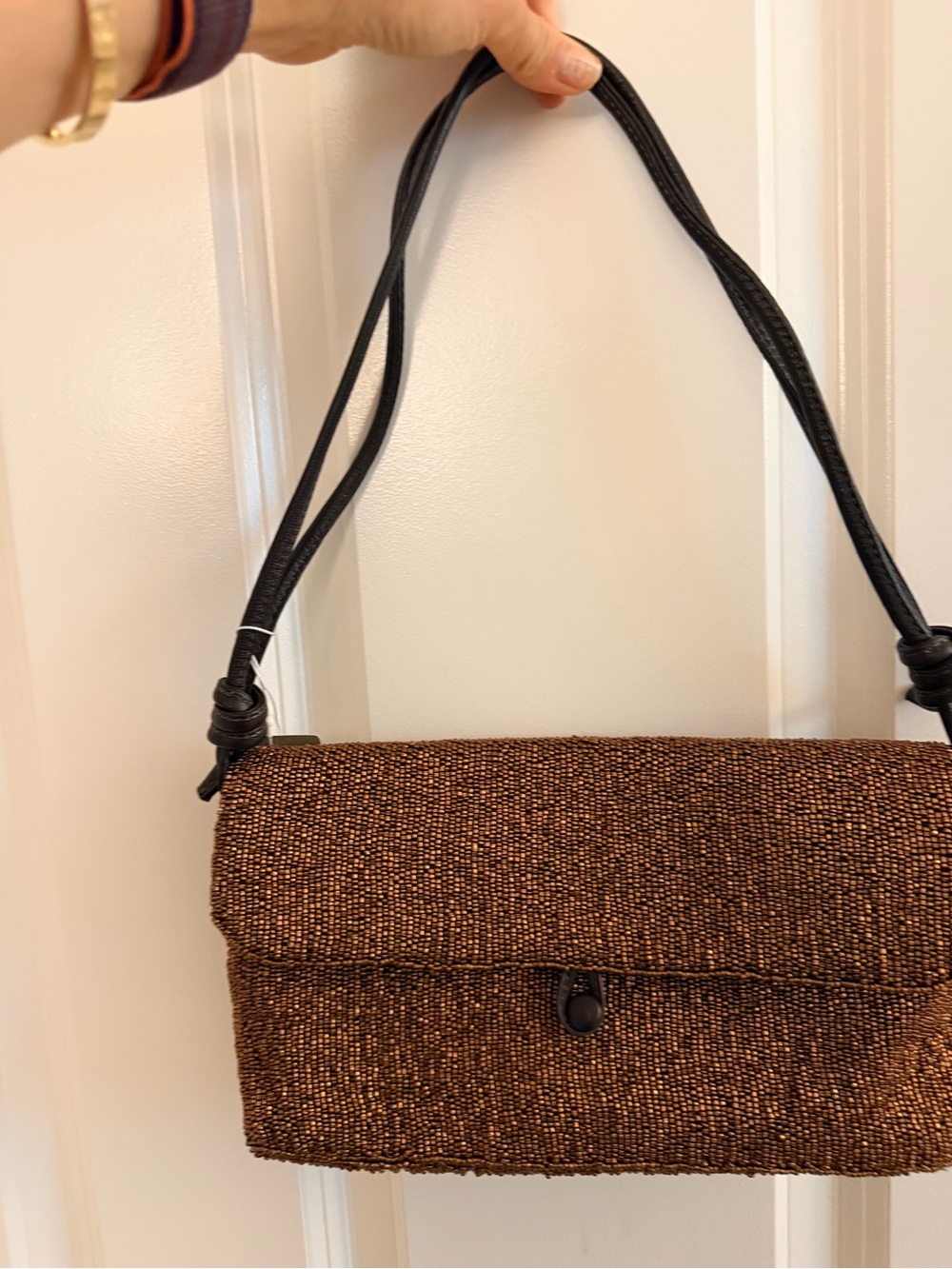 Andover Brown Shoulder Bag with Black Strap